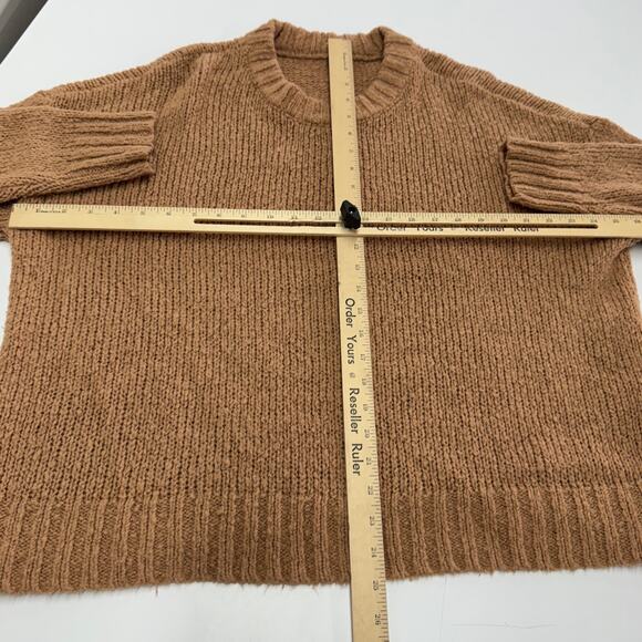 Aerie Sweater Womens Small Orange Crew Neck Knit Oversized Wool Blend - Picture 6 of 8